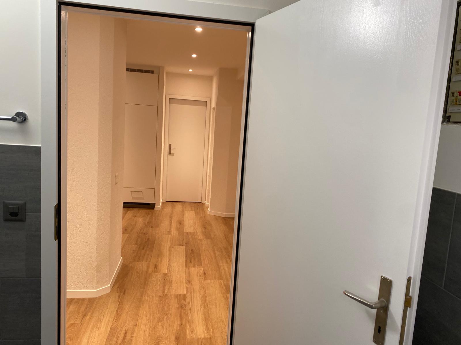 Fertiggestellte Renovation eines Wohnungskorridors durch Alves Design